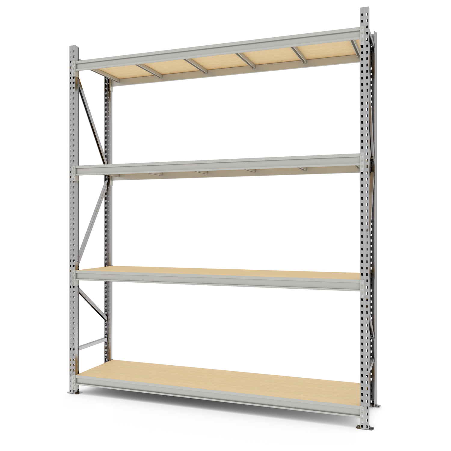 Стелаж трьохсекційний металевий FORSTOR Master 2000х1500х800 мм 4 полиці ДСП